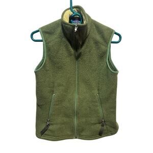 Vintage Patagonia Synchilla Vest Womens Small Green Retro Pile Fleece Full Zip